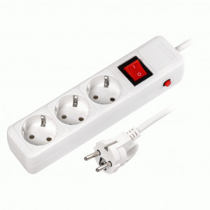 SmartBuy Сетевой фильтр (удл.) ПВС 3x1 3роз. 5м 16A белый земля IP20 3500Вт SBSP-3-50-W