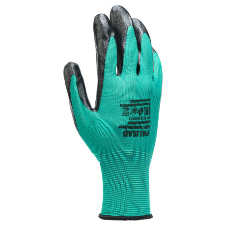 Перчатки полиэфирные с черным нитрильным покрытием, размер 9, 13 класс вязки Palisad