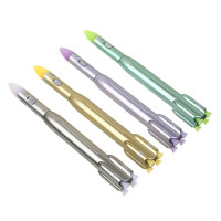 Ручка гелевая синяя, с подсветкой - фонариком, в форме ракеты, 4 цвета металлик