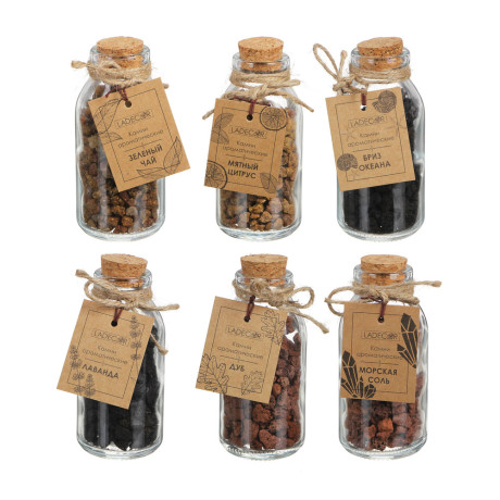 LADECOR Камни ароматические, 12х4,8х4,8 см, лаванда, зел.чай,морская соль, мятный цитрус, дуб, океан
