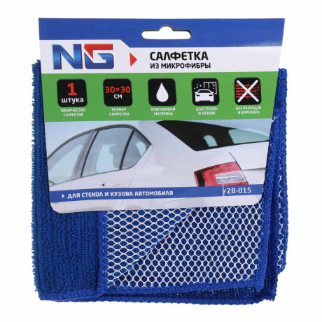 NG Салфетка из микрофибры, классик + сетка, 30х30 см