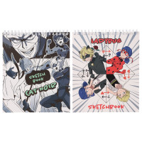 Ледибаг/Супер-Кот Блокнот для зарисовок (скетчбук) 19,5х16,4см, 30л., спираль, тв.подл., &quot;Манга&quot;