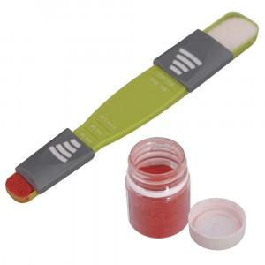 Ложка мерная двухсторонняя с регулир.шкалой, 22см (кратность 6шт!!!) пластик VL80-98 Мультидом