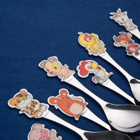 Ложка детская "Зверушка", нерж.сталь, 12 дизайнов