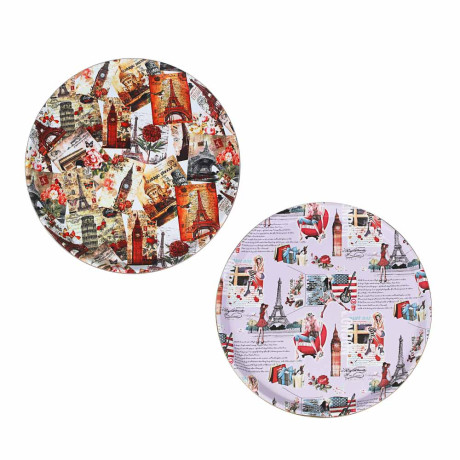 Поднос круглый с антискользящим покрытием Мосс, ПВХ, пластик, 35,5см