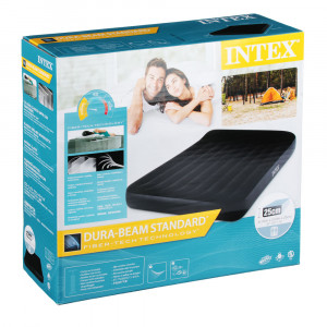INTEX Кровать надувная с подголовником, КВИН,1,52м x 2,03м x 25см, 64143