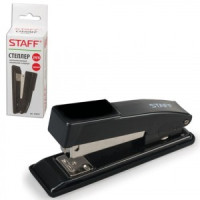 Степлер STAFF, №24/6, до 20л., метал. корпус, метал. механизм, черный, 224627