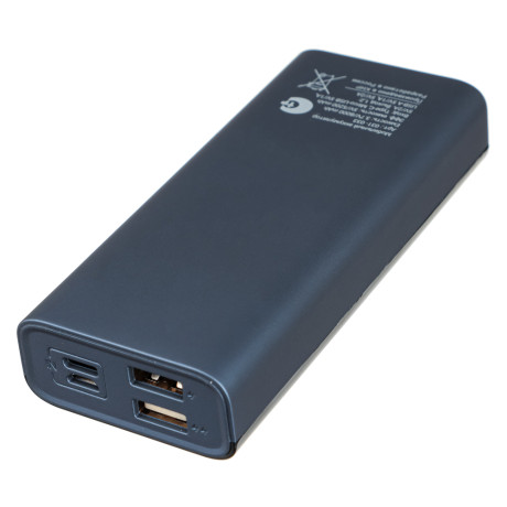 BY Аккумулятор мобильный, 8000 мАч, 2xUSB, 2А, дисплей, прорезиненный, синий