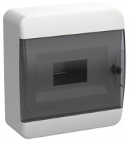 IEK TEKFOR бокс (корпус) пластик. ЩРН-П- 8 мод. навесной, прозр. черная дверь IP41