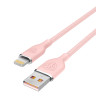 BY Кабель для зарядки Elite iP, 1м, 2.4А, Быстрая зарядка, розовый