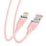 BY Кабель для зарядки Elite iP, 1м, 2.4А, Быстрая зарядка, розовый
