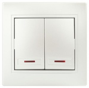 ЭРА Intro Plano выкл. СУ, 2 кл, инд., 10A, перламутр, 250В, IP20, 1-105-06 9021