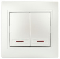 ЭРА Intro Plano выкл. СУ, 2 кл, инд., 10A, перламутр, 250В, IP20, 1-105-06 9021