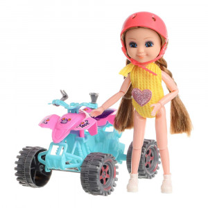 ИГРОЛЕНД Кукла шарнирная с транспортным средством, PVC, PP, полиэстер, 22х22х8см