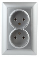 ЭРА Intro Solo роз. СУ, 2 мест. , 2х2P, 16A, алюминий, 250В, IP20, 4-204-03 4621