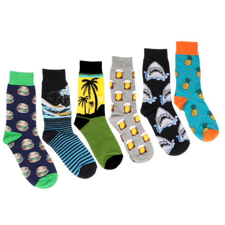 GALANTE Носки фантазийные, р.25-27, 80% хлопок, 20% эластан, 6 диз.