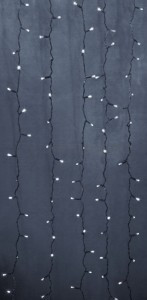 Гирлянда-занавес "Св/д дождь" 2х9м, эффект водопада, прозрач провод, 24В, диоды БЕЛЫЕ,  235-495