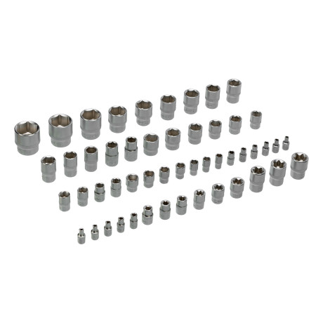 Набор инструментов, 1/2", 1/4", 3/8", CrV, S2, пластиковый кейс, 216 предметов Denzel