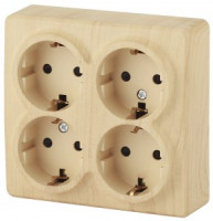 ЭРА Эксперт роз. ОУ 4 мест. 16А, земля, шт. сосна, 11-2211-11, Б0020711