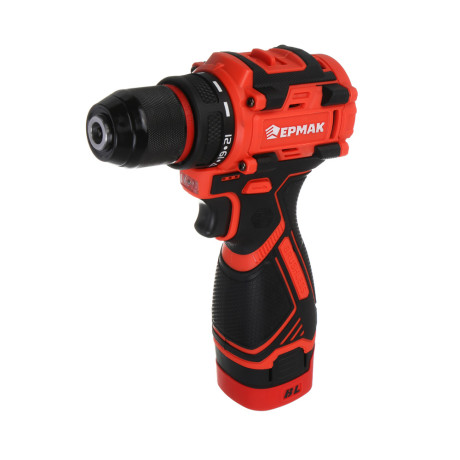 ЕРМАК Дрель-Шуруповерт бесщеточный в кейсе, 2 АКБ, 20в/2А, короткий корпус