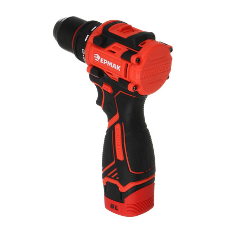 ЕРМАК Дрель-Шуруповерт бесщеточный в кейсе, 2 АКБ, 20в/2А, короткий корпус
