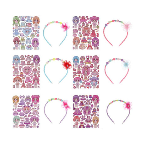 Набор для творчества с наклейками бумага, PP, PVC, 20х30см, 6 дизайнов