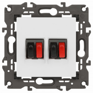 ЭРА Elegance мех. роз. СУ 2 мест. аудио  белый матовый 14-3112-01М 65772