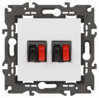 ЭРА Elegance мех. роз. СУ 2 мест. аудио  белый матовый 14-3112-01М 65772