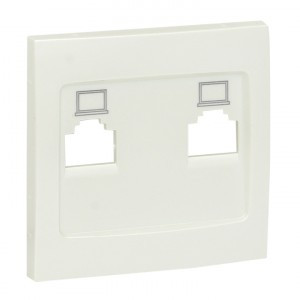 EKF Валенсия лиц. панель роз. RJ-45 2 мест. жемчуг Al/Cu (корпус PC) ESK02-L-035-50