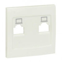 EKF Валенсия лиц. панель роз. RJ-45 2 мест. жемчуг Al/Cu (корпус PC) ESK02-L-035-50