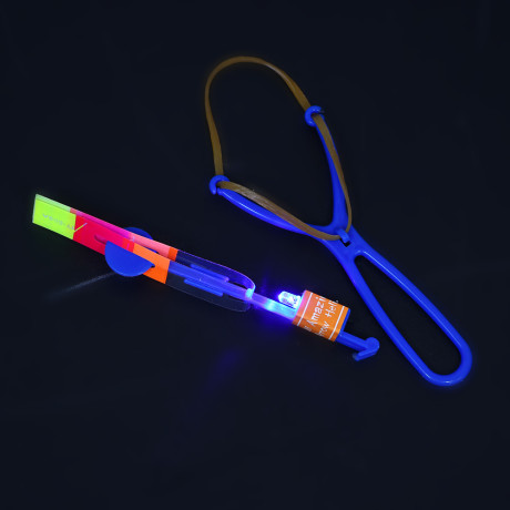 ИГРОЛЕНД Стрелялка крутящаяся, свет, пластик, 3хAG3, 15см, 4 цвета