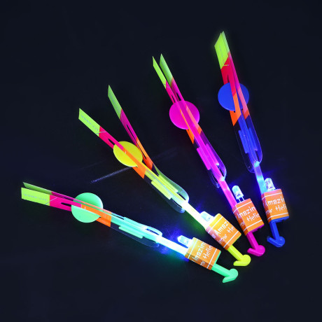 ИГРОЛЕНД Стрелялка крутящаяся, свет, пластик, 3хAG3, 15см, 4 цвета