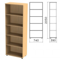 Шкаф (стеллаж) &quot;Монолит&quot; (ш740*г390*в2050 мм), 4 полки, цвет бук, ШМ44.1 640171