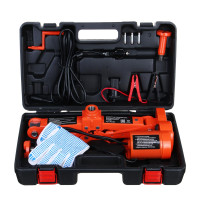 ЕРМАК Домкрат электрический 3 т, 12В, 120-420 мм, 100 Вт, в кейсе, х/б перчатки с ПВХ