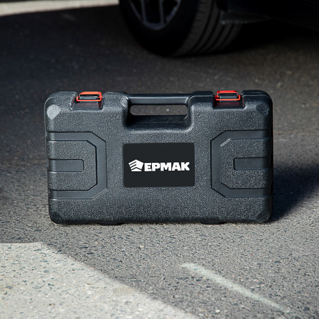 ЕРМАК Домкрат электрический 3 т, 12В, 120-420 мм, 100 Вт, в кейсе, х/б перчатки с ПВХ