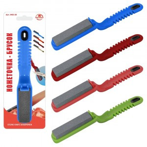 Ножеточка-брусок (кратность 6шт!!!), абраз.материал, пластик JH60-38 Мультидом