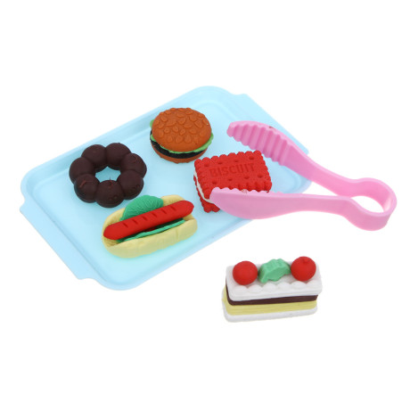 ИГРОЛЕНД Набор игровой "Вкусняшки" мини-продукты для куклы с подносом и щипцами, 13х18 см, PP, TPR