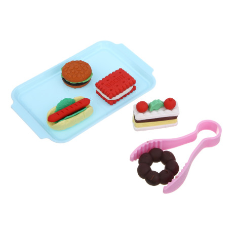 ИГРОЛЕНД Набор игровой "Вкусняшки" мини-продукты для куклы с подносом и щипцами, 13х18 см, PP, TPR