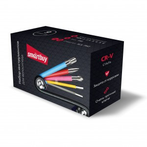 Smartbuy мультитул велосипед. 9 шт, 2 отв.:SL5,PH2,HEX:2,2.5,3,4,5,6,TORX:30 CR-V,(SBT-MTS-9)
