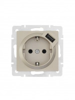 Lezard VESNA мех. роз. земля СУ 1 мест. 16А+USB 2.1А титан (корп. ABS) 742-3788-181