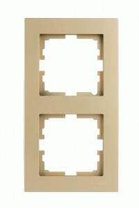 Lezard VESNA рамка СУ 2 мест. (вертик) (корп. ABS) золото 742-3600-152