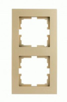 Lezard VESNA рамка СУ 2 мест. (вертик) (корп. ABS) золото 742-3600-152