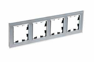 Systeme Electric AtlasDesign Nature рамка СУ 4 мест. стекло алюминий ATN320304