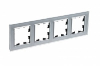 Systeme Electric AtlasDesign Nature рамка СУ 4 мест. стекло алюминий ATN320304