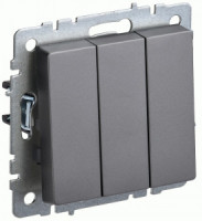 IEK BRITE мех. выкл. СУ 3 кл. 10А ВС10-3-0-БрС сталь BR-V30-0-10-K46