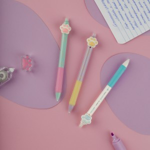 Ручка гелевая стираемая автоматическая MESHU "Sweet paws" синяя, 0,5мм, с топпером Арт.362467