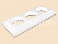 МЕЗОНИНЪ Рамка дерев. 3 мест. &quot;Престиж&quot;, белый, для наруж. и внутр. монтажа GE70708-01