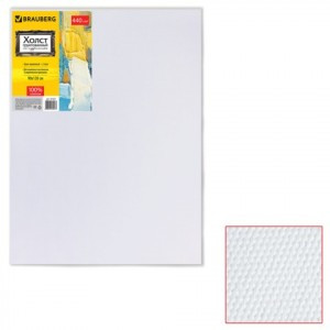 Холст грунт. на подрамнике BRAUBERG 90х120 см, 100% хлопок, крупное зерно, 191027