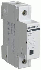 IEK GENERICA Расцепитель независимый РН47 на  DIN-рейку  MVA21D-RN-G