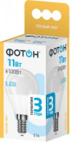 ФОТОН лампа св/д шар P45 E14 11W(950lm) 3000K 2K без пульсации 90x47 3г арт.24002